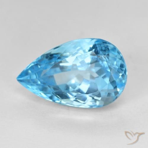 9.52ct Natural Azul Suizo Topacio, En forma de pera, VVS-VS