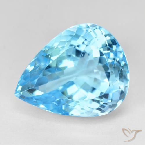 20.97ct Natural Azul Suizo Topacio, En forma de pera, VVS