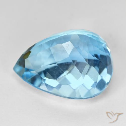 Topacio Azul Suizo natural de 20.97 ct, En forma de pera, VVS