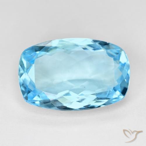 10.74ct Natural Azul Suizo Topacio, Forma Cojín, VVS