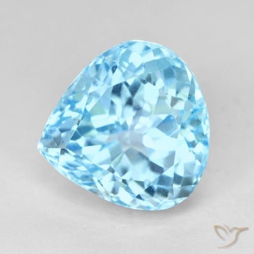 11.29ct Natural Azul Suizo Topacio, En forma de pera, VVS-VS, Photo A