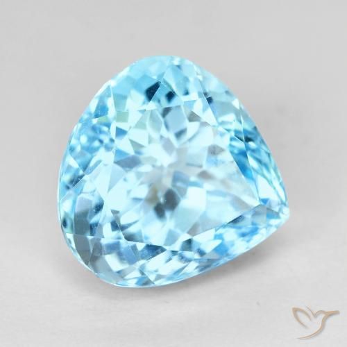 Topacio Azul Suizo natural de 11.29 ct, En forma de pera, VVS-VS