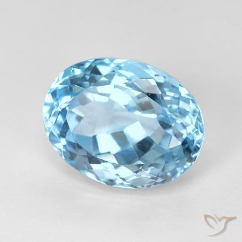 Topacio Azul Cielo natural de 10.16 ct, Corte Óvalo, VVS-VS