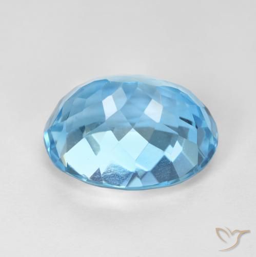 Topacio Azul Cielo natural de 10.16 ct, Corte Óvalo, VVS-VS