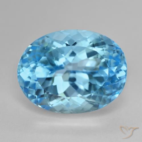 21.41ct Natural Azul Suizo Topacio, Ovalada, VVS-VS