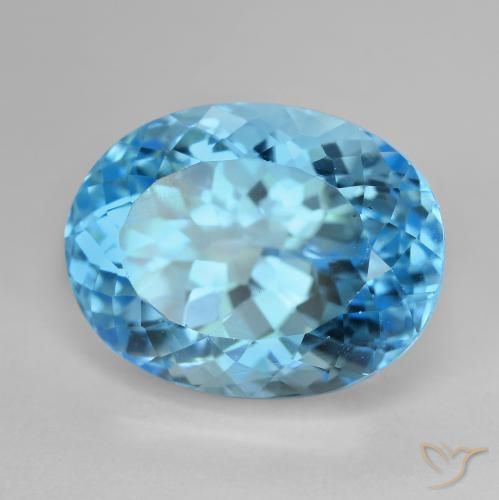 Topacio Azul Suizo natural de 21.41 ct, Ovalada, VVS-VS