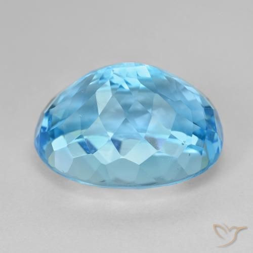 Topacio Azul Suizo natural de 21.41 ct, Ovalada, VVS-VS