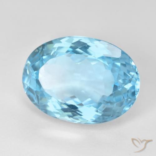 Topacio Azul Suizo natural de 15.38 ct, Ovalada, VS