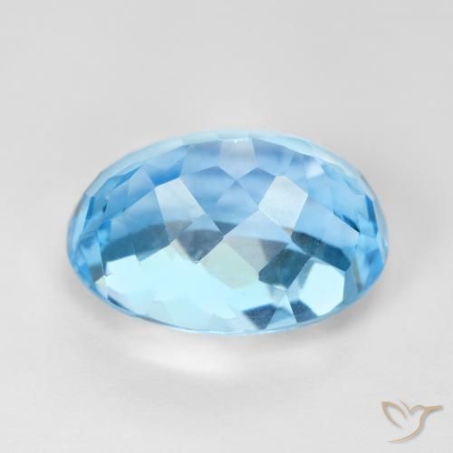 Topacio Azul Suizo natural de 12.83 ct, Ovalada, VS