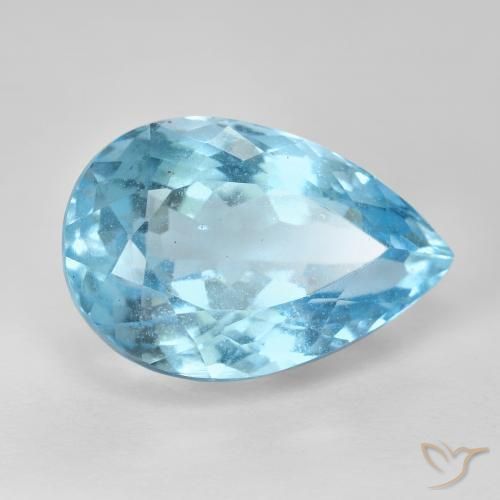 Topacio Azul Cielo natural de 16.76 ct, En forma de pera, VS-SI