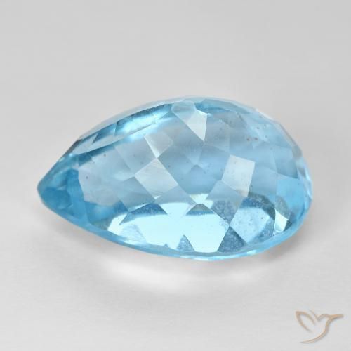Topacio Azul Cielo natural de 16.76 ct, En forma de pera, VS-SI