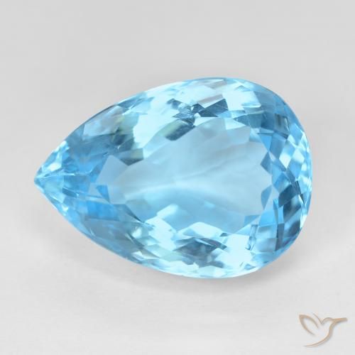 15.36ct Natural Azul Suizo Topacio, En forma de pera, VS