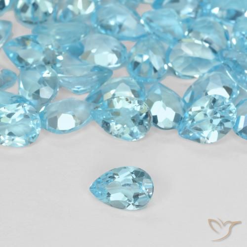 0.55ct Natural Azul Suizo Topacio, En forma de pera, VVS-VS