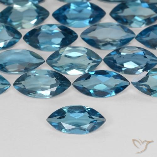1.10ct Natural Azul Londres Topacio, Marquesa, VS