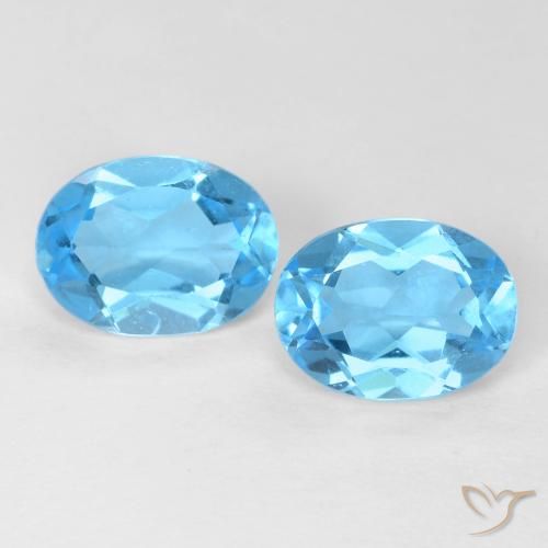 3.00ctw Natural Azul Suizo Topacio, Ovalada, VS, Photo A