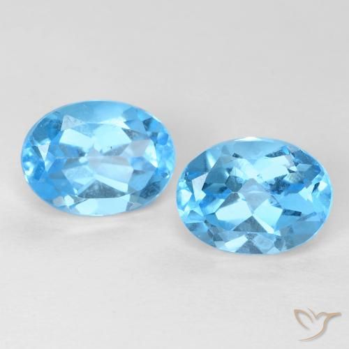 3.48ctw Natural Azul Suizo Topacio, Ovalada, VVS-VS