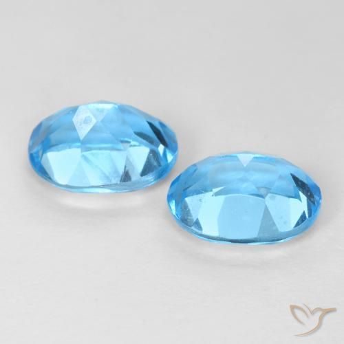 Gemas de Topacio Azul Suizo natural de 3.48 ct, Ovalada, VVS-VS