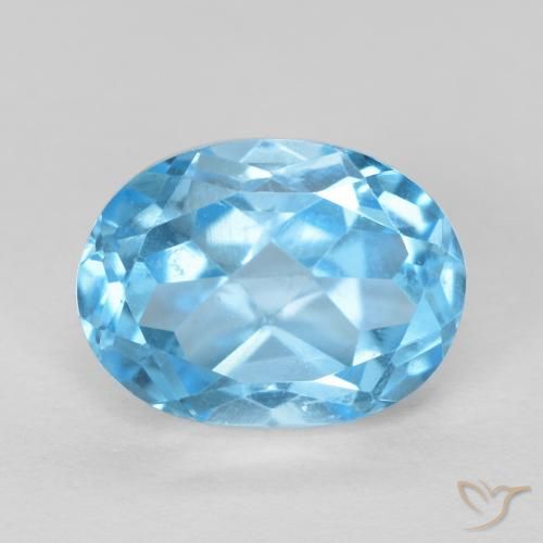 1.72ct Natural Azul Suizo Topacio, Ovalada, VVS-VS