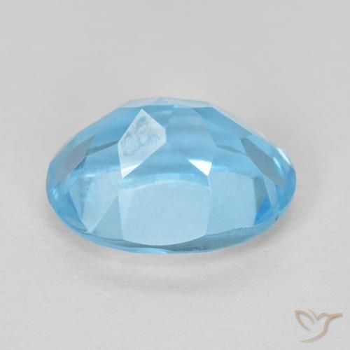 Topacio Azul Suizo natural de 1.68 ct, Ovalada, VVS-VS