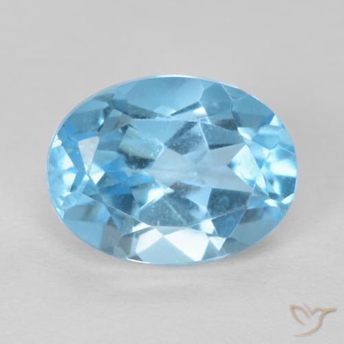 1.81ct Natural Azul Suizo Topacio, Ovalada, VS