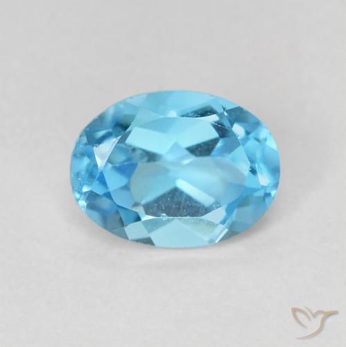 1.68ct Natural Azul Suizo Topacio, Ovalada, VS