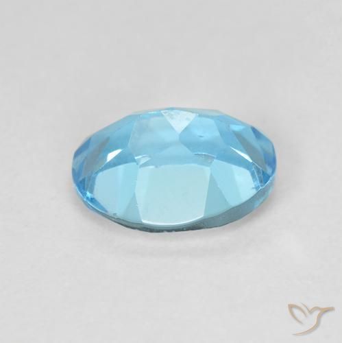 Topacio Azul Suizo natural de 1.68 ct, Ovalada, VS