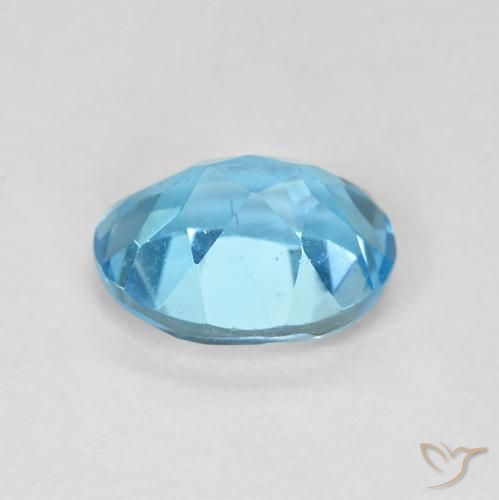 Topacio Azul Suizo natural de 1.77 ct, Ovalada, VS