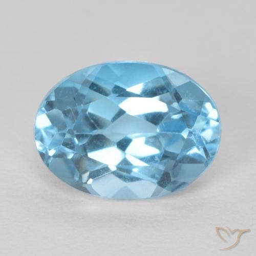 1.67ct Natural Azul Suizo Topacio, Ovalada, VS