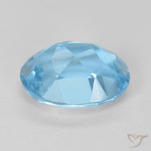 Topacio Azul Suizo natural de 1.67 ct, Ovalada, VS