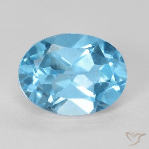 1.76ct Natural Azul Suizo Topacio, Ovalada, VS