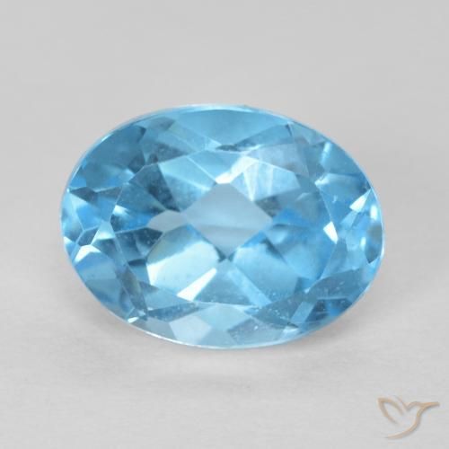 1.65ct Natural Azul Suizo Topacio, Ovalada, VS
