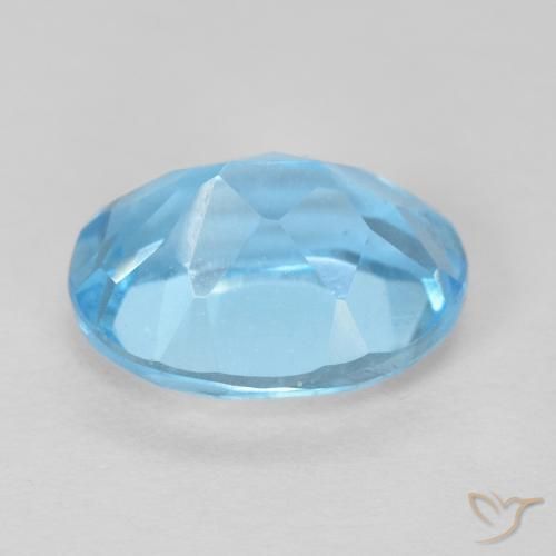 Topacio Azul Suizo natural de 1.65 ct, Ovalada, VS