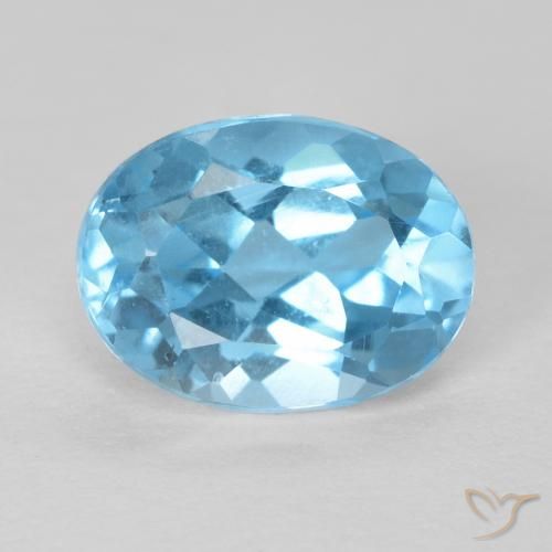 1.61ct Natural Azul Suizo Topacio, Ovalada, VS