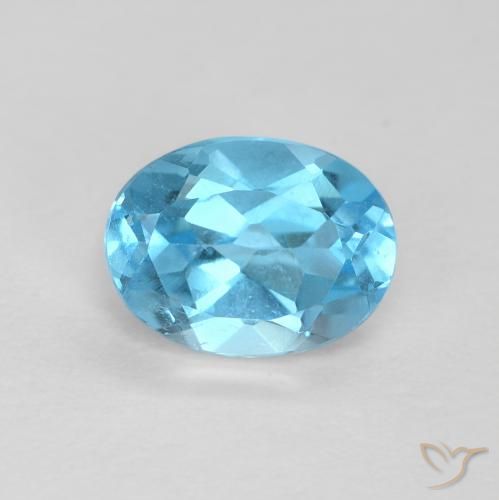 1.68ct Natural Azul Suizo Topacio, Ovalada, VS