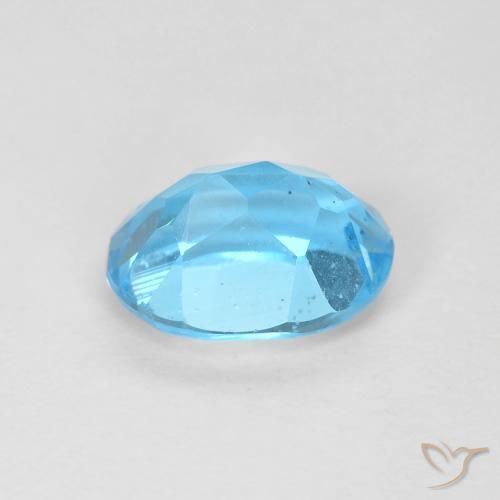 Topacio Azul Suizo natural de 1.72 ct, Ovalada, VS