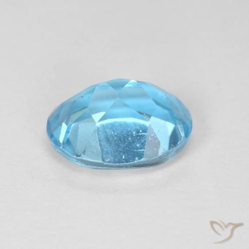 Topacio Azul Suizo natural de 1.72 ct, Ovalada, VS