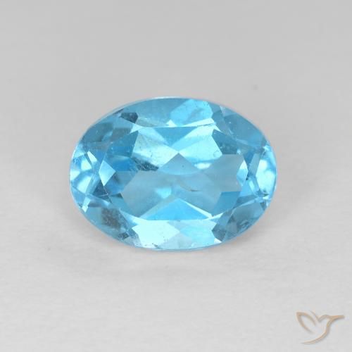 1.65ct Natural Azul Suizo Topacio, Ovalada, VS