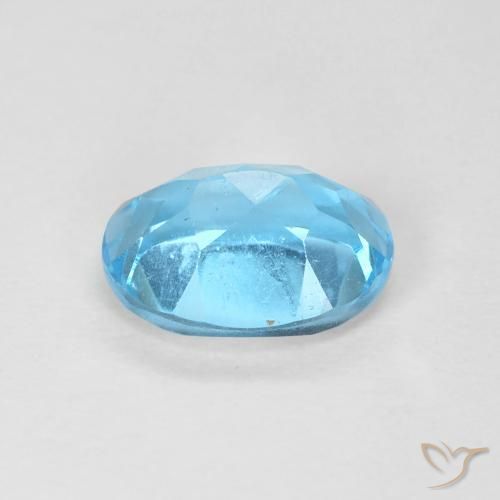 Topacio Azul Suizo natural de 1.65 ct, Ovalada, VS