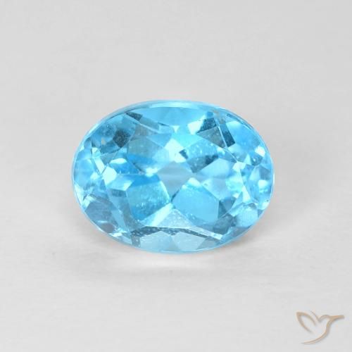 1.69ct Natural Azul Suizo Topacio, Ovalada, VS