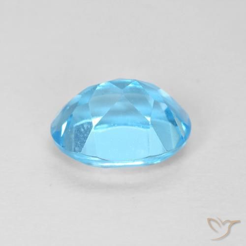 Topacio Azul Suizo natural de 1.69 ct, Ovalada, VS