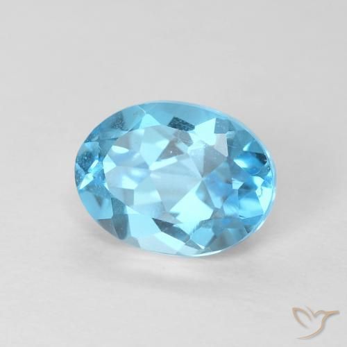 Topacio Azul Suizo natural de 1.75 ct, Ovalada, VVS