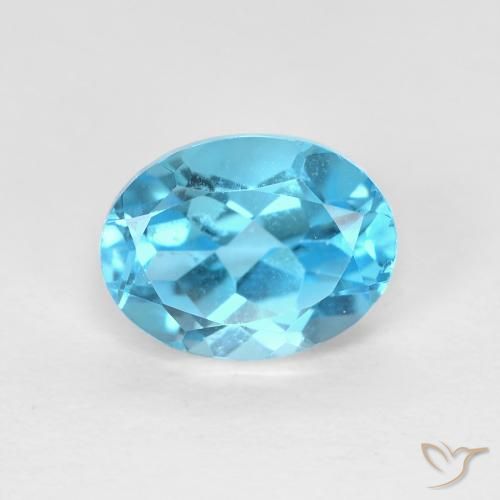 1.78ct Natural Azul Suizo Topacio, Ovalada, VVS