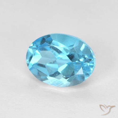 Topacio Azul Suizo natural de 1.78 ct, Ovalada, VVS