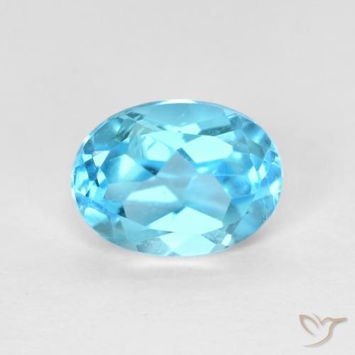 1.66ct Natural Azul Suizo Topacio, Ovalada, VVS-VS