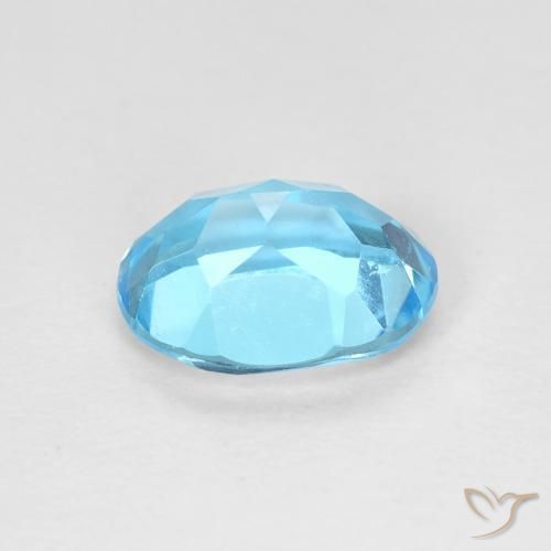 Topacio Azul Suizo natural de 1.66 ct, Ovalada, VVS-VS