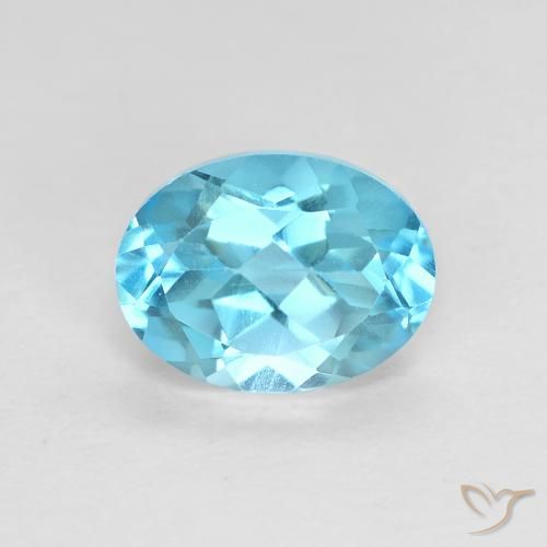 1.69ct Natural Azul Suizo Topacio, Ovalada, VVS-VS