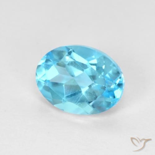 Topacio Azul Suizo natural de 1.69 ct, Ovalada, VVS-VS