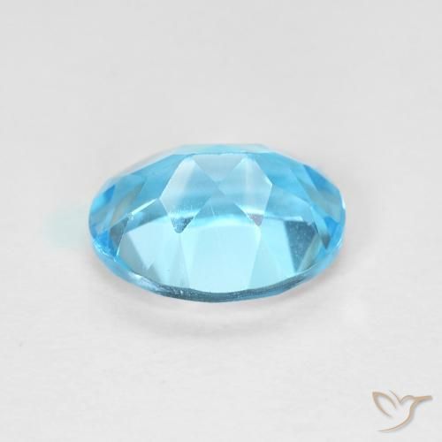 Topacio Azul Suizo natural de 1.69 ct, Ovalada, VVS-VS
