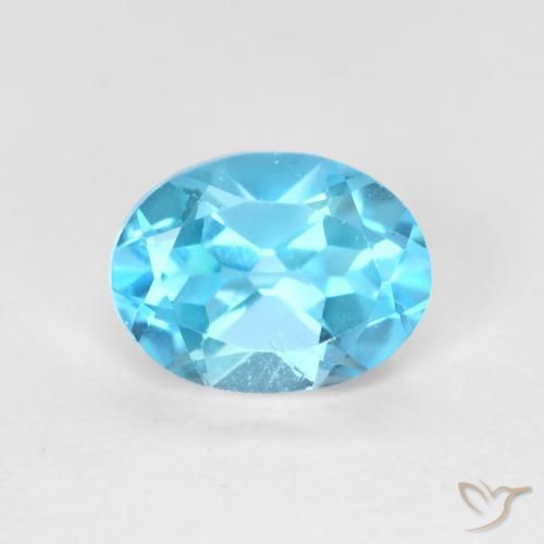 1.66ct Natural Azul Suizo Topacio, Ovalada, VVS-VS
