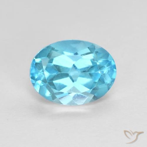 1.77ct Natural Azul Suizo Topacio, Ovalada, VVS
